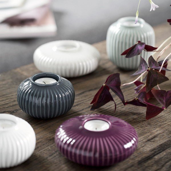 Hammershoi mentolkék agyagkerámia váza, magasság 12,5 cm - Kähler Design-image-4