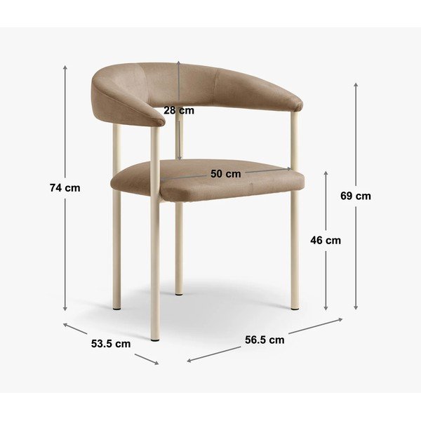 Fekete-szürke kárpitozott karfás étkezőfotel Lea – Micadoni -image-4