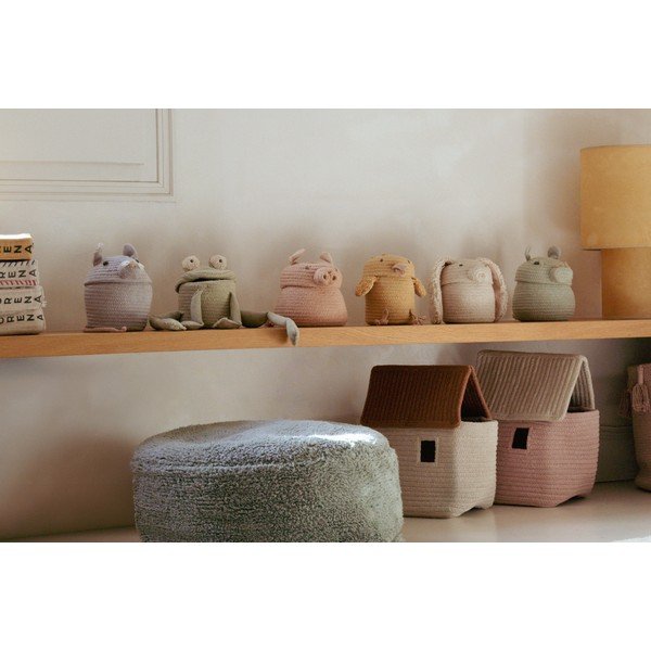 Krémszínű textil játéktároló kosár ø 15x15 cm Mini Rita the Rabbit – Lorena Canals-image-4