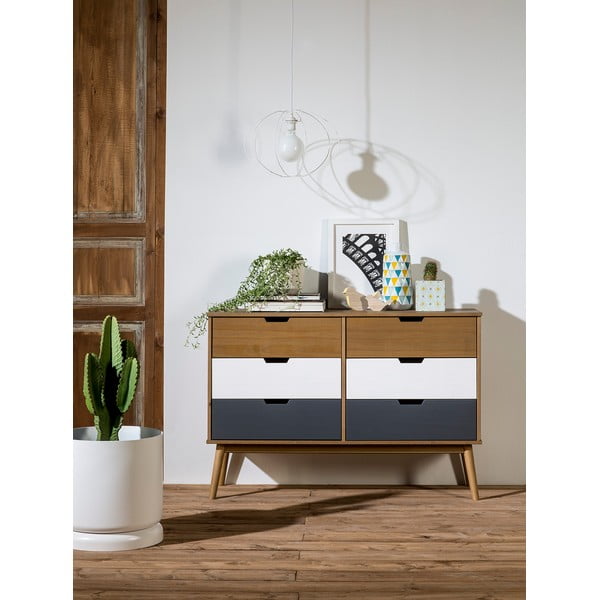 Cusco komód tömör borovi fenyőből, szélesség 120 cm - Marckeric-image-1