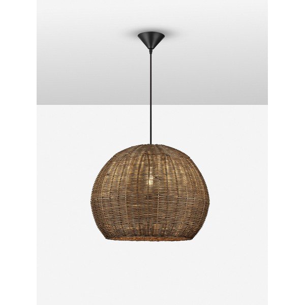 Natúr színű rattan függőlámpa ø 39 cm Rielo – Nova Luce-image-3