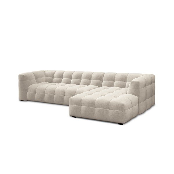 Vesta bézs bársony kanapé, jobb oldali - Windsor & Co Sofas-image-3