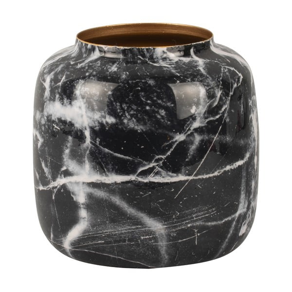Marble fekete-fehér vas váza, magasság 19,5 cm - PT LIVING