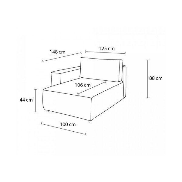 Sötétkék kordbársony kanapé modul (jobb oldali) Nihad modular – Bobochic Paris-image-4