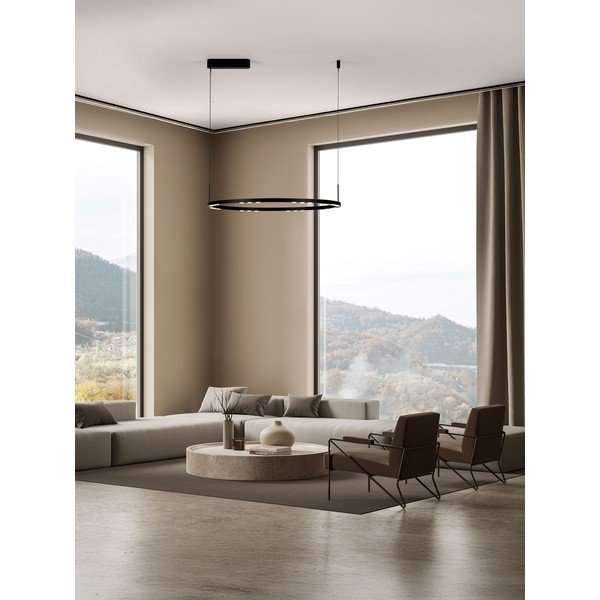 Matt fekete alumínium LED dimmelhető függőlámpa ø 80 cm Lunette – Nova Luce-image-1