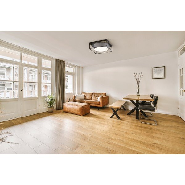 Fekete-szürke mennyezeti lámpa textil búrával 60x60 cm Carre – Fischer & Honsel-image-1