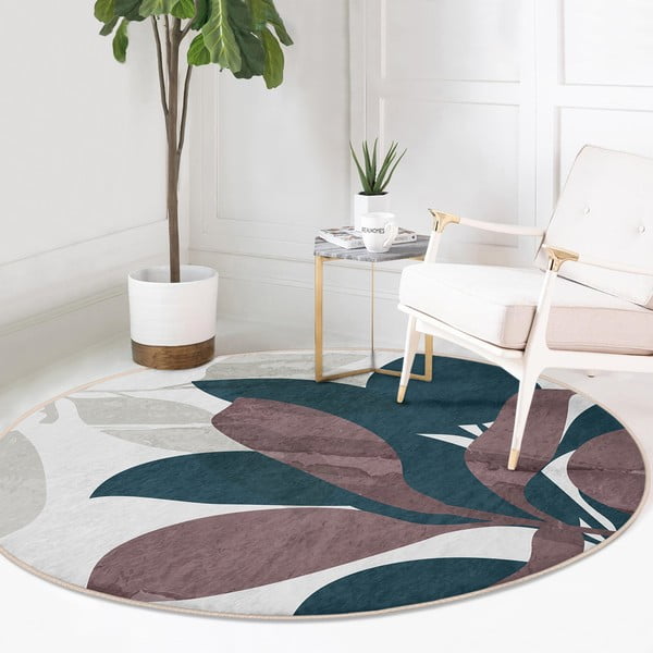 Mosható-robotporszívóval tisztítható kerek szőnyeg ø 120 cm Comfort – Mila Home-image-3