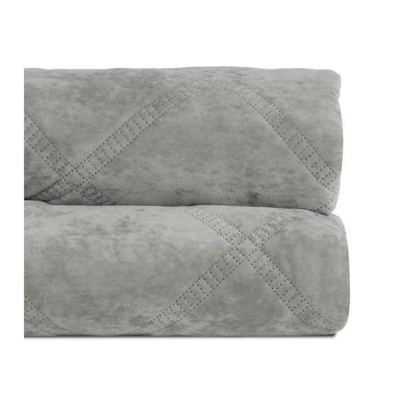 Szürkészöld bársony steppelt ágytakaró 230x260 cm – Ixia