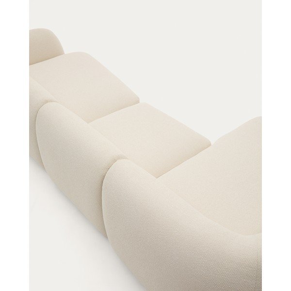 Krémszínű zsenília sarokkanapé (bal oldali-heverő résszel) Martina – Kave Home-image-1