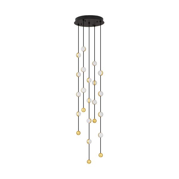 Matt fekete alumínium LED dimmelhető függőlámpa akrilüveg búrával ø 38 cm Alcinoe – Nova Luce