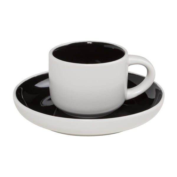 Tint fekete-fehér kávéscsésze csészealjjal - Maxwell & Williams