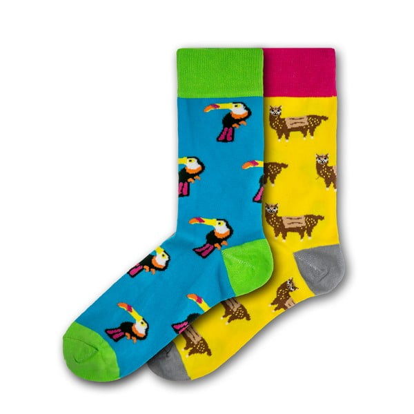 Animal Friends 2 pár színes zokni, méret 41 - 45 - Funky Steps