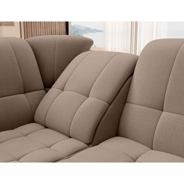 Barna bársony kinyitható-tárolóhelyes sarokkanapé (bal oldali-L alakú) Sado – ELTAP-image-1