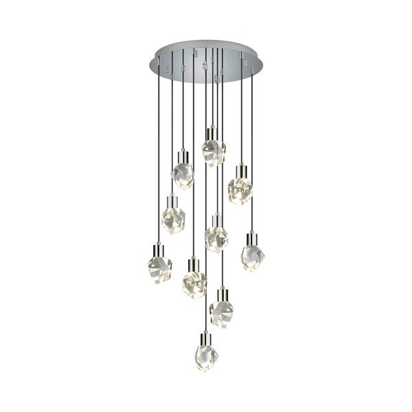 Ezüstszínű LED függőlámpa üveg búrával ø 51,5 cm Verano – Trio Select