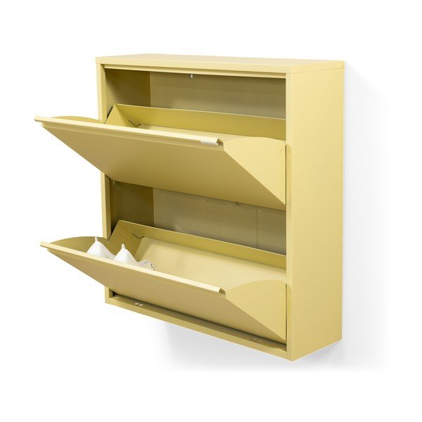 Világossárga acél billenő ajtós-függő cipőtartó 75x77,5x22,5 cm Billy – Spinder Design-image-4