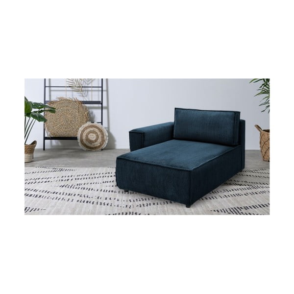 Sötétkék kordbársony kanapé modul (bal oldali) Nihad modular – Bobochic Paris-image-1