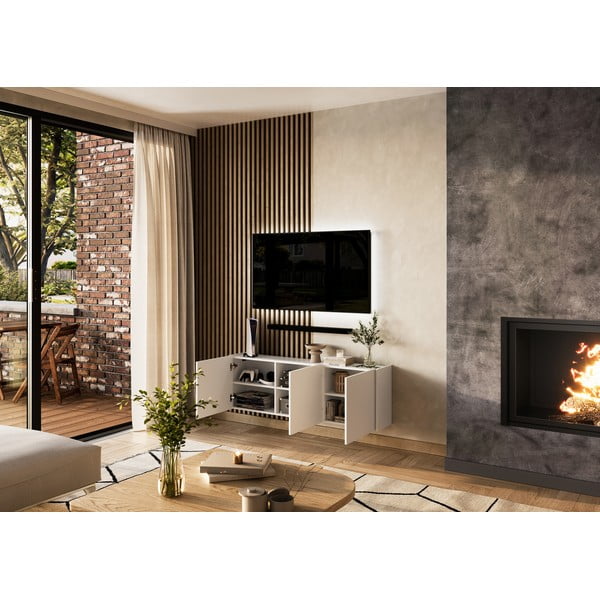 Fehér TV-állvány 138x45 cm Piana – Germania-image-4