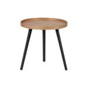 Mesa tárolóasztal kőrisfa dekorral, ø 45 cm - WOOOD