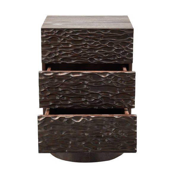 Sötétbarna mangófa éjjeliszekrény Crumble – WOOOD-image-2