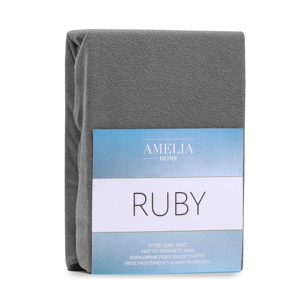 Sötétszürke gumis frottír lepedő 220x200 cm Ruby – AmeliaHome-image-2