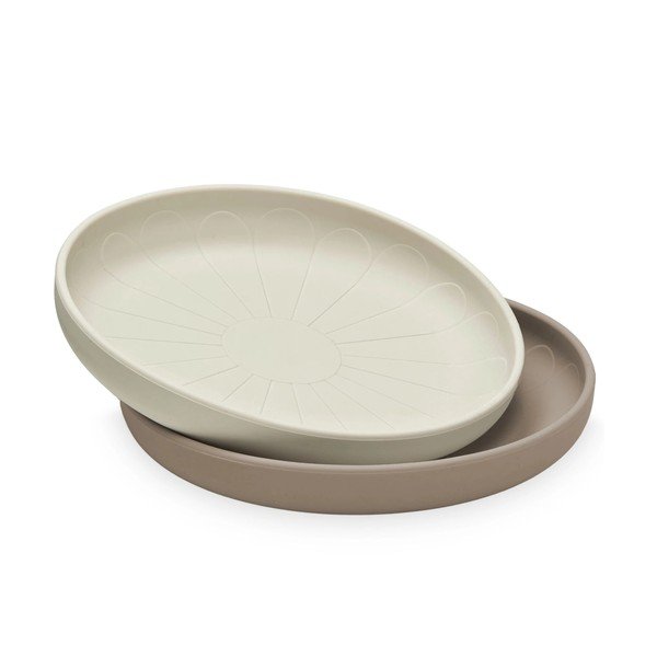 Bézs szilikon gyerek tányér készlet 2 db-os ø 18,5 cm Earth – Cam Cam Copenhagen