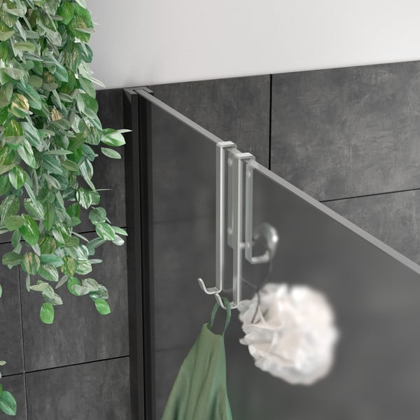 Ezüstszínű függő acél akasztó Luxy – Metaltex-image-1