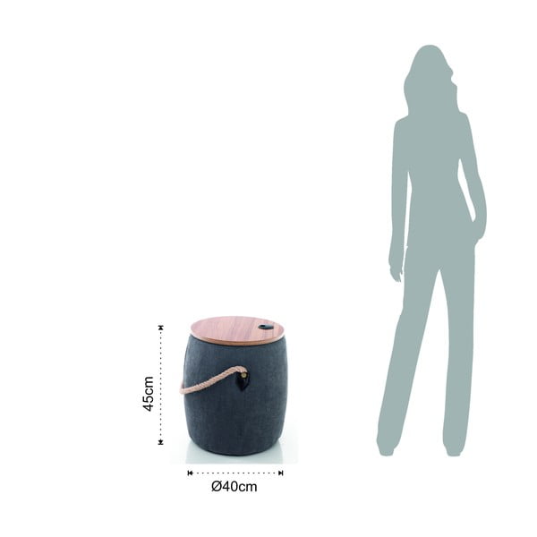 Bamil szürke puff tárolóhellyel - Tomasucci-image-4