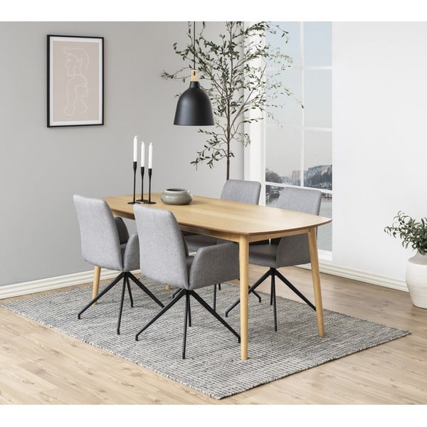 Szürke kárpitozott karfás étkezőfotel Naya – Actona-image-1