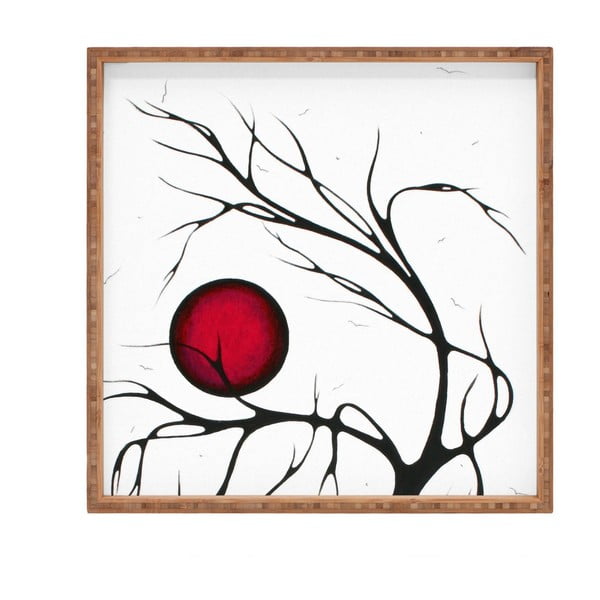 Red Moon dekoratív fatálca, 40 x 40 cm
