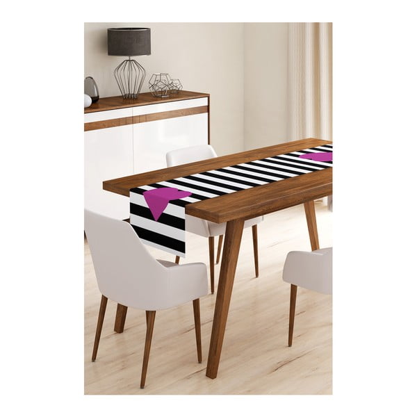 Stripes with Purple Heart mikroszálas asztali futó, 45 x 145 cm - Minimalist Cushion Covers