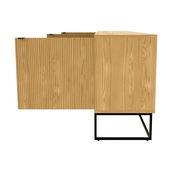 Natúr színű alacsony komód tölgyfa dekorral 235x76 cm Bali – Tenzo-image-3