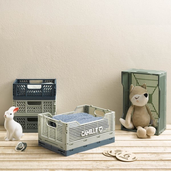 Kék műanyag tárolódoboz 21x14.5x8 cm – Homéa-image-1