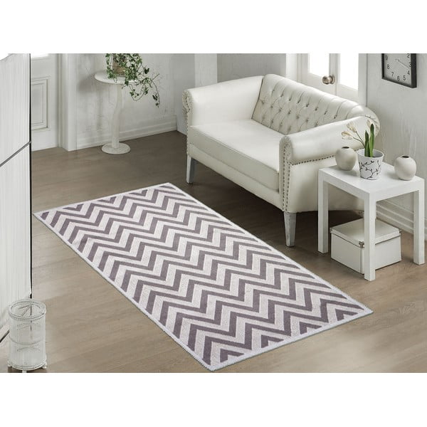 Zikzak bézs pamut szőnyeg, 80 x 200 cm - Vitaus-image-1