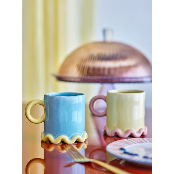 Világossárga-világoskék kerámia bögre szett 2 db-os 350 ml Polly – Bloomingville-image-1