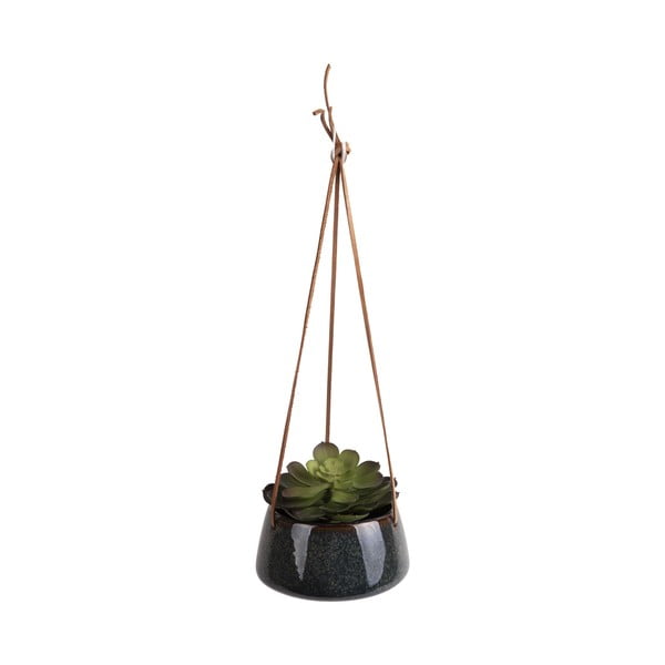 Unique sötétzöld kerámia függőkaspó, ø 20,5 cm - PT LIVING-image-2