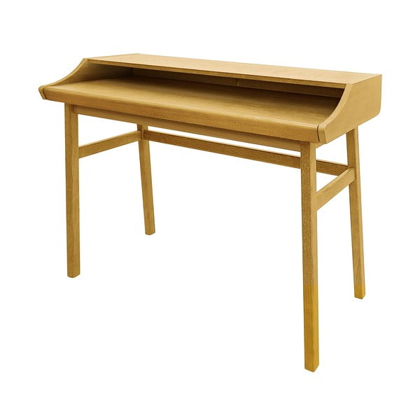 Szekreter típusú íróasztal tölgyfa dekorral 44x115 cm Carteret – Woodman-image-2