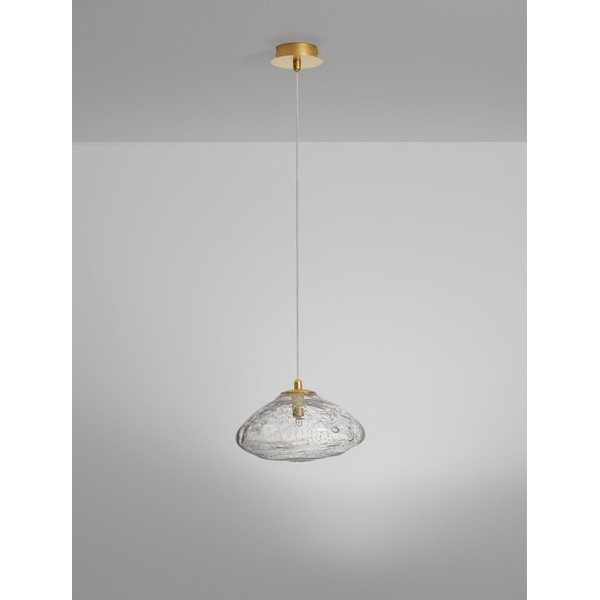 Sárgaréz színű üveg függőlámpa ø 26 cm King – Nova Luce-image-4