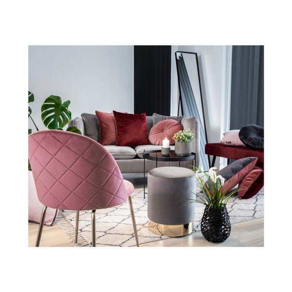 Luso szürke párna bársonyhuzattal, ø 45 cm - House Nordic-image-3