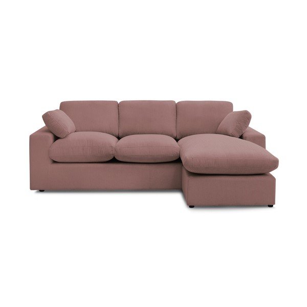 Rózsaszín kordbársony sarokkanapé Belair – Bobochic Paris