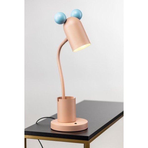 Világoskék-rózsaszín asztali lámpa fém búrával (magasság 50 cm) Mouse – GTV-image-1
