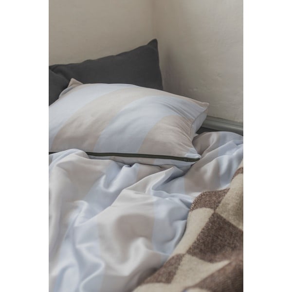Világosszürke-bézs egyszemélyes pamut-szatén ágyneműhuzat 140x200 cm Diagonal – Mette Ditmer Denmark-image-3