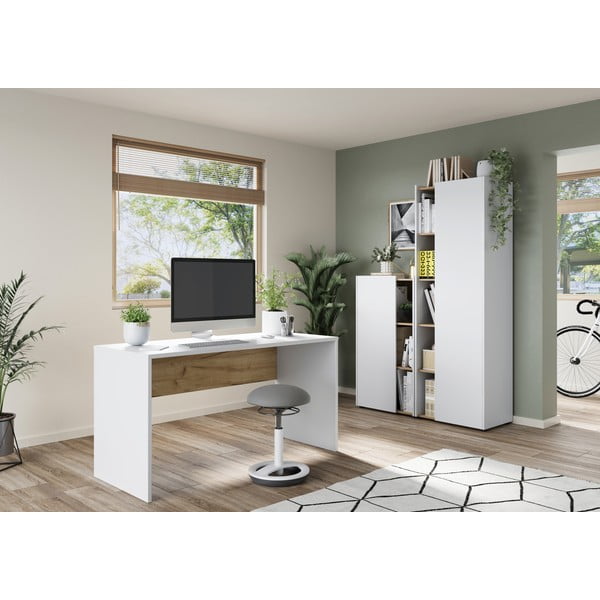 Íróasztal fehér asztallappal 60x140 cm Hasselt – Germania-image-1