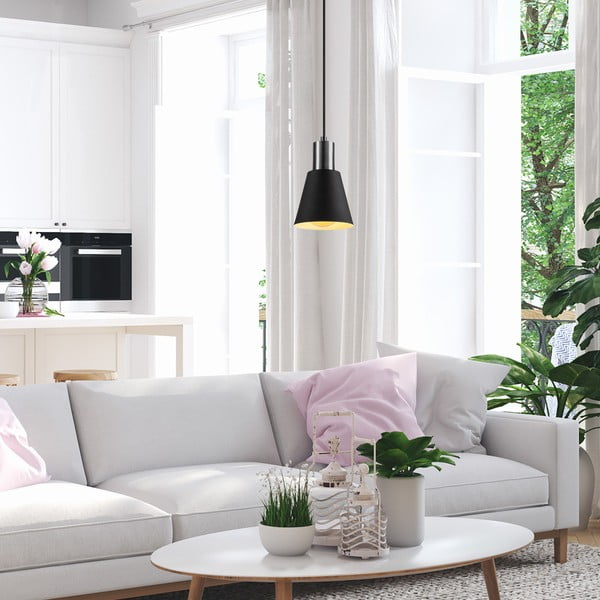 Fekete függőlámpa ø 14 cm Kem – Opviq lights-image-3