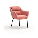 Rózsaszín kárpitozott karfás étkezőfotel Sadira – Teulat