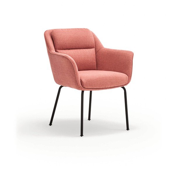 Rózsaszín kárpitozott karfás étkezőfotel Sadira – Teulat