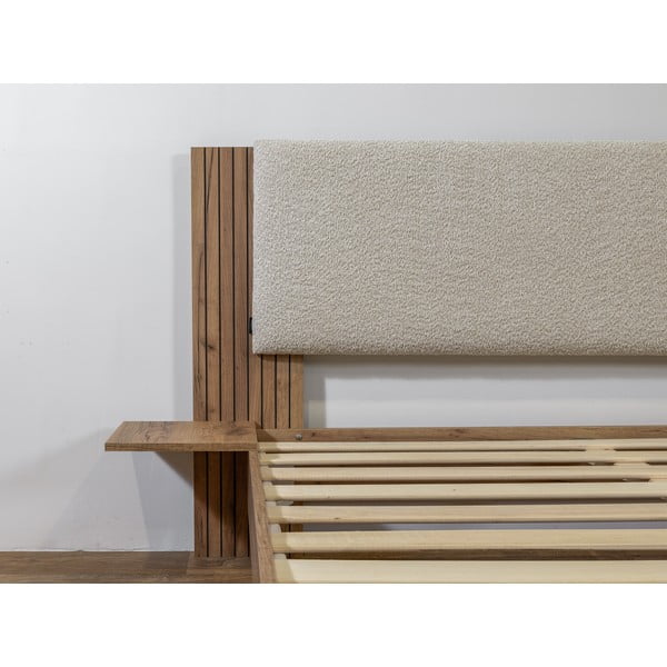 Bézs franciaágy ágyráccsal 140x190 cm Lior – Bobochic Paris-image-4