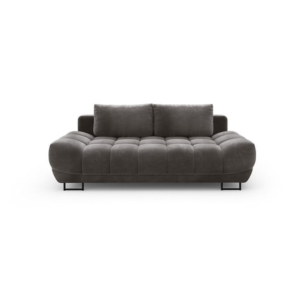 Cirrus sötétbarna háromszemélyes kinyitható kanapé, bársony kárpittal - Windsor & Co Sofas