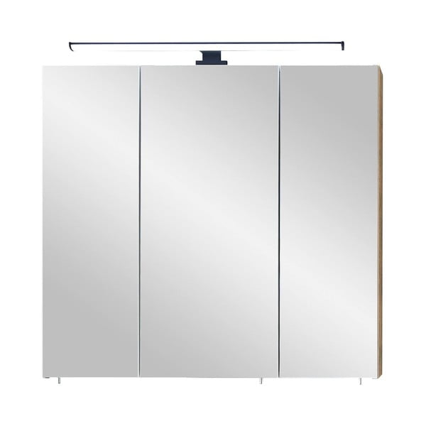 Barna függő fürdőszoba szekrény tükörrel 75x70 cm Set 374 - Pelipal