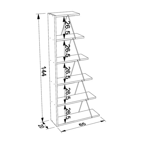 Rafevi Tars Mini fehér könyvespolc, sárga részletekkel-image-2