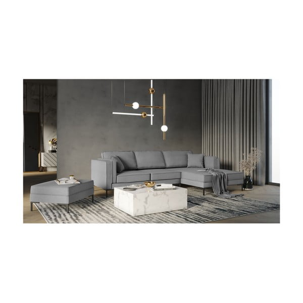 Attilio szürke sarokkanapé, jobb oldali - Milo Casa-image-4